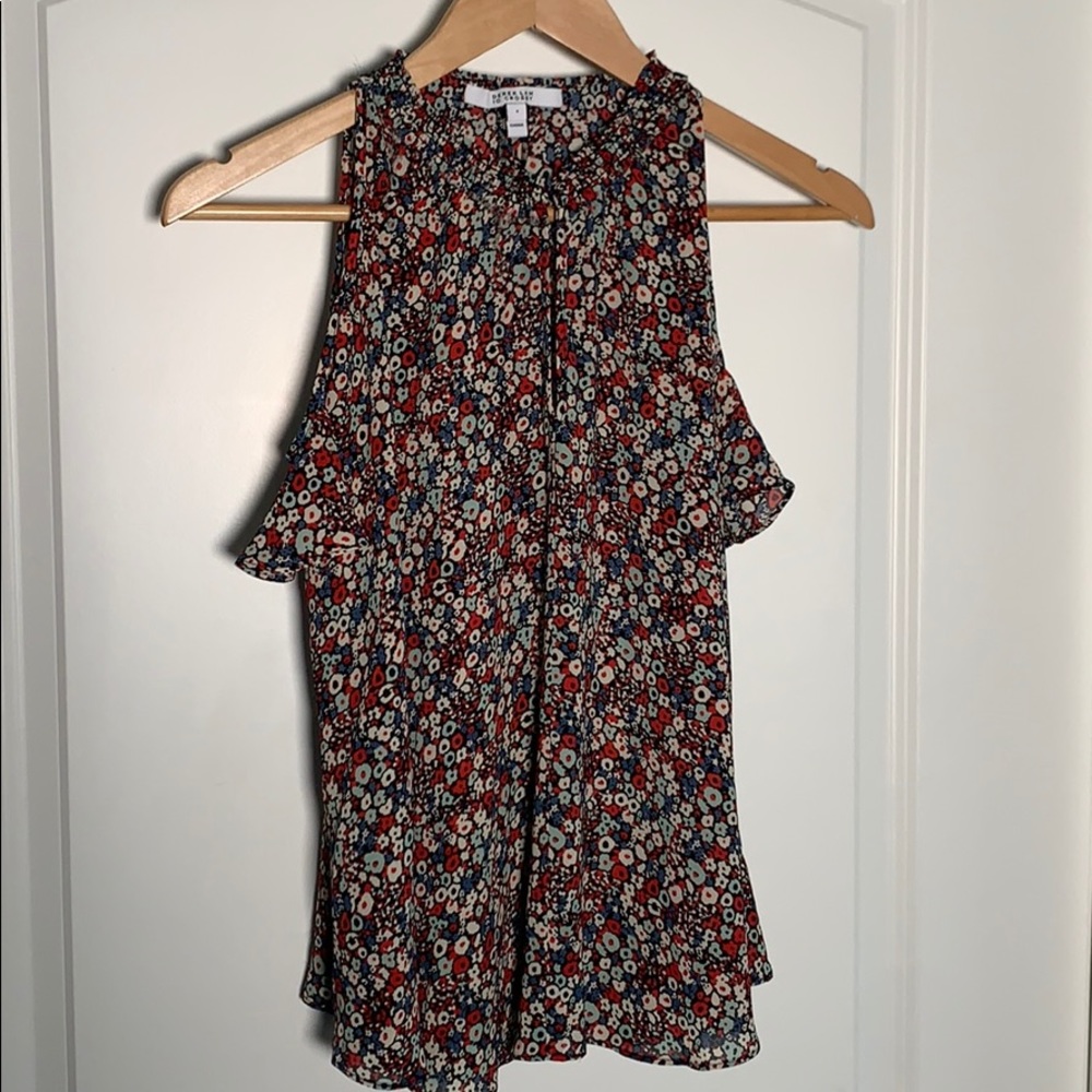 10 Crosby Derek Lam Open Shoulder Floral Top